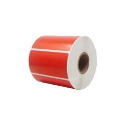 ETIQUETA TÉRMICA HOT MELT 102 X 51 MM RJ3 DIRECTO FONDEADA ROJA ROLLO DE 1000 ETIQUETAS