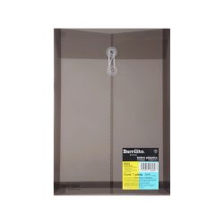 SOBRE PLASTICO BARRILITO 8280SCVH GRIS VERTICAL CON HILO TAMAÑO CARTA