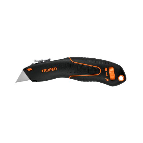 NAVAJA AUTO-RETRACTIL DE SEGURIDAD CON CUCHILLA DE CAMBIO RAPIDO TRUPER NM-6S DE 18 CENTIMETROS