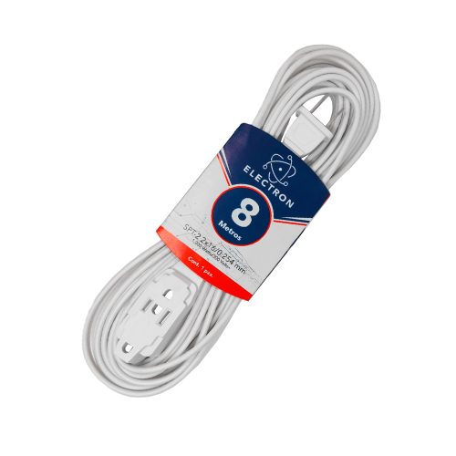 EXTENSION ELECTRICA DOMESTICA KONECT EXTD8M CALIBRE 2X#16 BLANCA 8 METROS
