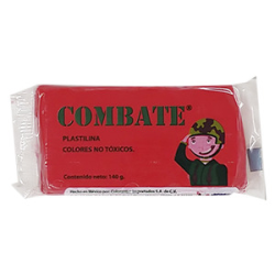 PLASTILINA EN BARRA COMBATE 140 GRAMOS ROJO