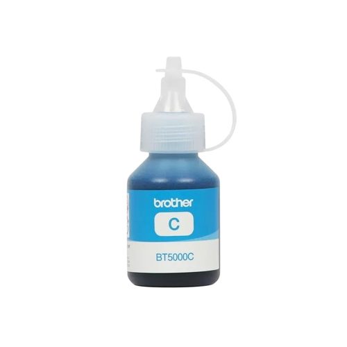 BOTELLA DE TINTA BROTHER BT5001C CIAN DE ULTRA ALTO RENDIMIENTO.