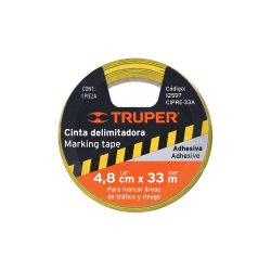 CINTA DELIMITADORA TRUPER CIPRE-33A AMARILLA / NEGRO LARGO 33 M ANCHO 48 MM ESPESOR 0.13 MM