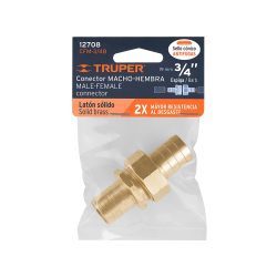 JUEGO DE CONECTORES DE LATON SOLIDO DE 3/4 PULGADAS TRUPER CFM-3/4B