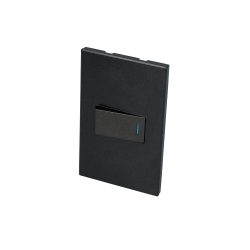 PLACA SURTEK P619N LÍNEA PREMIUM COLOR NEGRO DE 1 SWITCH DE 1/3