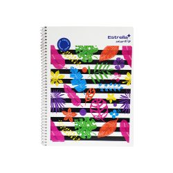 CUADERNO PROFESIONAL ESTRELLA STAR KID 0466 DOBLE RAYA ESPIRAL 100 HOJAS