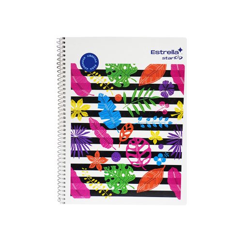 CUADERNO PROFESIONAL ESTRELLA STAR KID 0466 DOBLE RAYA ESPIRAL 100 HOJAS