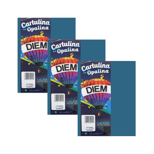 CARTULINA OPALINA DIEM BRIGHT AZUL PLUMBAGO 00034 TAMAÑO CARTA 50 PIEZAS 176 GRAMOS - Image 3