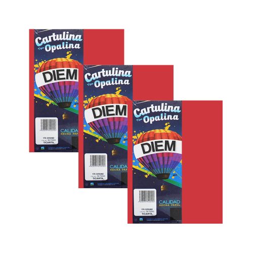 CARTULINA OPALINA DIEM BRIGHT ROJO 00005 TAMAÑO CARTA 50 PIEZAS 176 GRAMOS - Image 3