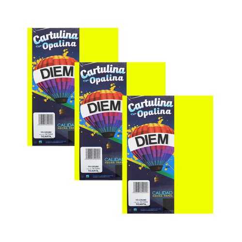 CARTULINA OPALINA DIEM BRIGHT AMARILLO ELECT 00010 TAMAÑO CARTA 50 PIEZAS 176 GRAMOS - Image 3