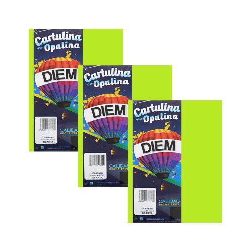 CARTULINA OPALINA DIEM BRIGHT VERDE ELECT 00011 TAMAÑO CARTA 50 PIEZAS 176 GRAMOS - Image 3