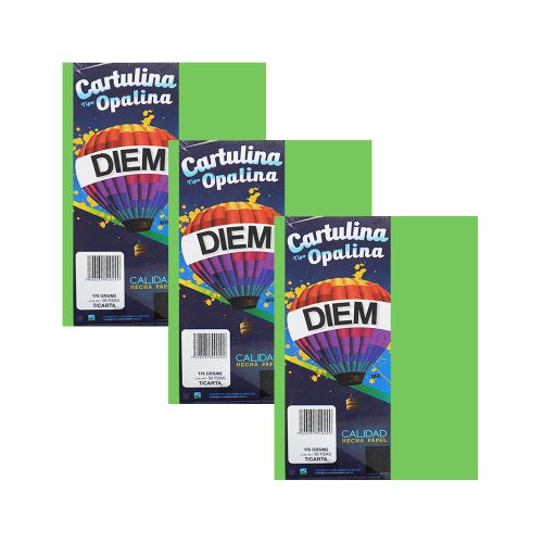CARTULINA OPALINA DIEM BRIGHT VERDE LIMON 00012 TAMAÑO CARTA 50 PIEZAS 176 GRAMOS - Image 3
