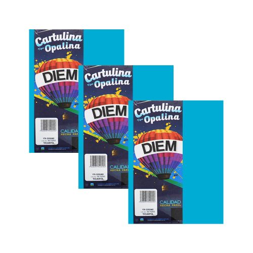 CARTULINA OPALINA DIEM BRIGHT AZUL 00015 TAMAÑO CARTA 50 PIEZAS 176 GRAMOS - Image 3