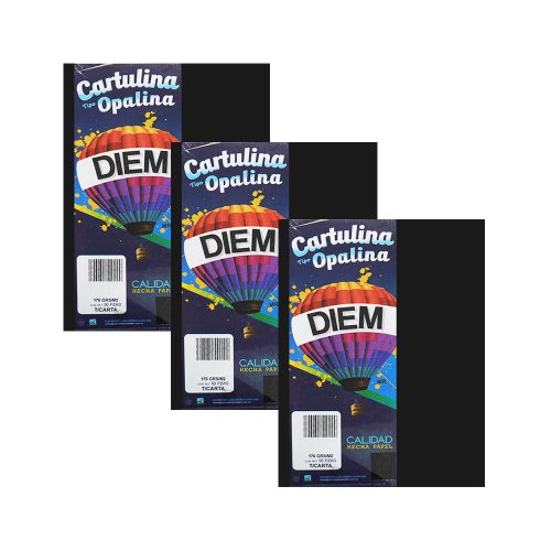 CARTULINA OPALINA DIEM BRIGHT NEGRO 00018 TAMAÑO CARTA 50 PIEZAS 176 GRAMOS - Image 3