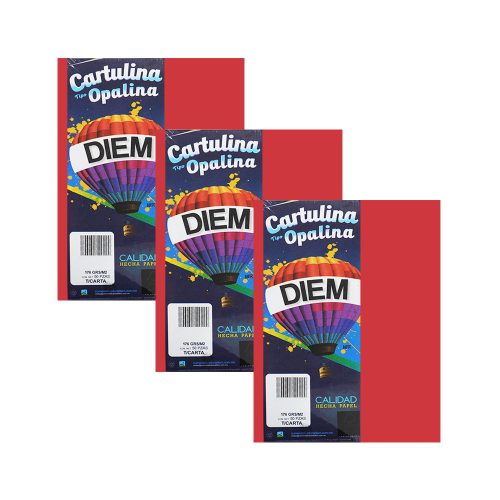 CARTULINA OPALINA DIEM BRIGHT ROJO INTENSO 000028 TAMAÑO CARTA 50 PIEZAS 176 GRAMOS - Image 3