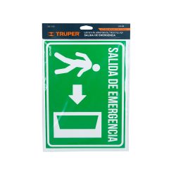 SEÑALAMIENTO SALIDA DE EMERGENCIA TRUPER LIN-04 DE 21 X 28 CENTIMETROS