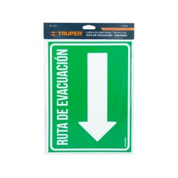 SEÑALAMIENTO RUTA DE EVACUACION IZQUIERDA TRUPER LIN-06 DE 21 X 28 CENTIMETROS