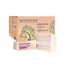 TOALLA DE PAPEL INTERDOBLADA SANILUX DOBLADITAS 10 PAQUETES DE 200 TOALLA DE PAPELS