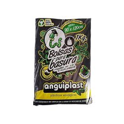 BOLSA DE PLASTICO NEGRA  ANGUIPLAST 90 CENTIMETROS X 120 CENTIMETROS PAQUETE 10 PIEZAS