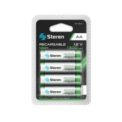 PILA RECARGABLE STEREN BAT-NM-AA PAQUETE CON 4 PIEZAS TIPO AA 1.2 VOLTS 1300MAH
