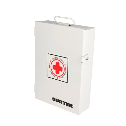 BOTIQUIN DE PRIMEROS AUXILIOS SURTEK BPA01 DE LAMINA CON PINTURA ELECTROSTATICA