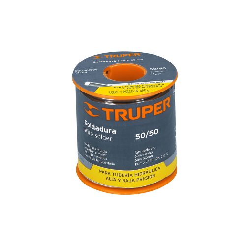 SOLDADURA PARA TUBERIA HIDRAULICA TRUPER SOL-50/50S SOLIDA CON 450 GRAMOS