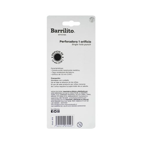 PERFORADORA BARRILITO 810 PLATA UN ORIFICIO DE 1.5 MILIMETROS - Image 3