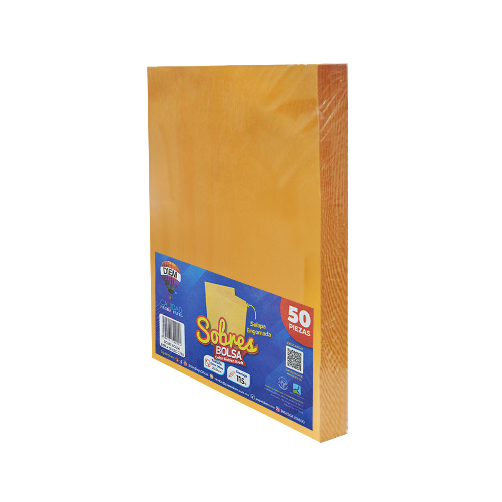 SOBRE DIEM BOLSA TAMAÑO EXTRA OFICIO 115 GRAMOS 26X34 CENTÍMETROS ENGOMADO PAQUETE CON 50 PIEZAS - Image 2