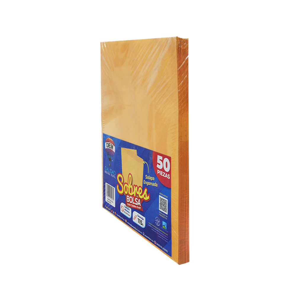 SOBRE DIEM BOLSA TAMAÑO MINISTRO LEGAL 115 GRAMOS 30.50X39.50 CENTÍMETROS ENGOMADO PAQUETE 50 PIEZAS - Image 2