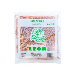 LIGA DE HULE LEON NUMERO 18 NATURAL CON 80 GRAMOS