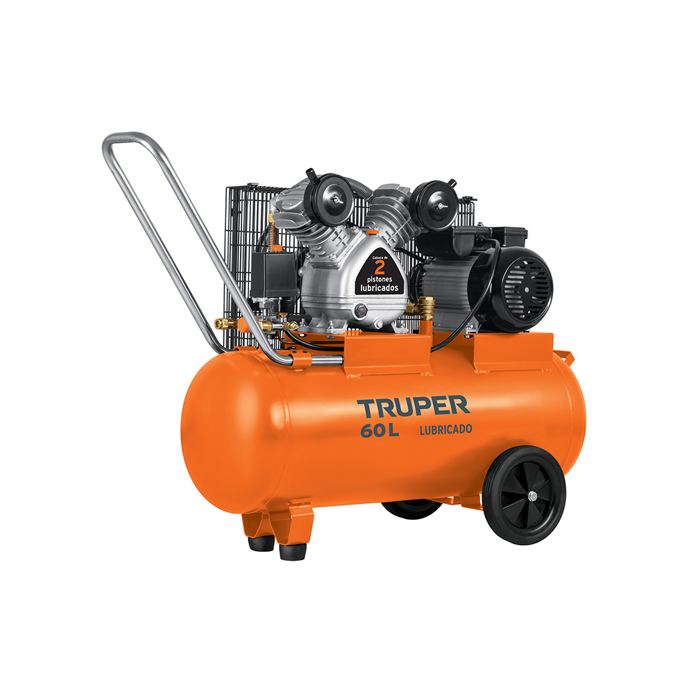 COMPRESOR HORIZONTAL LUBRICADO DE BANDA TRUPER COMP-60LB 60L 4HP 127V