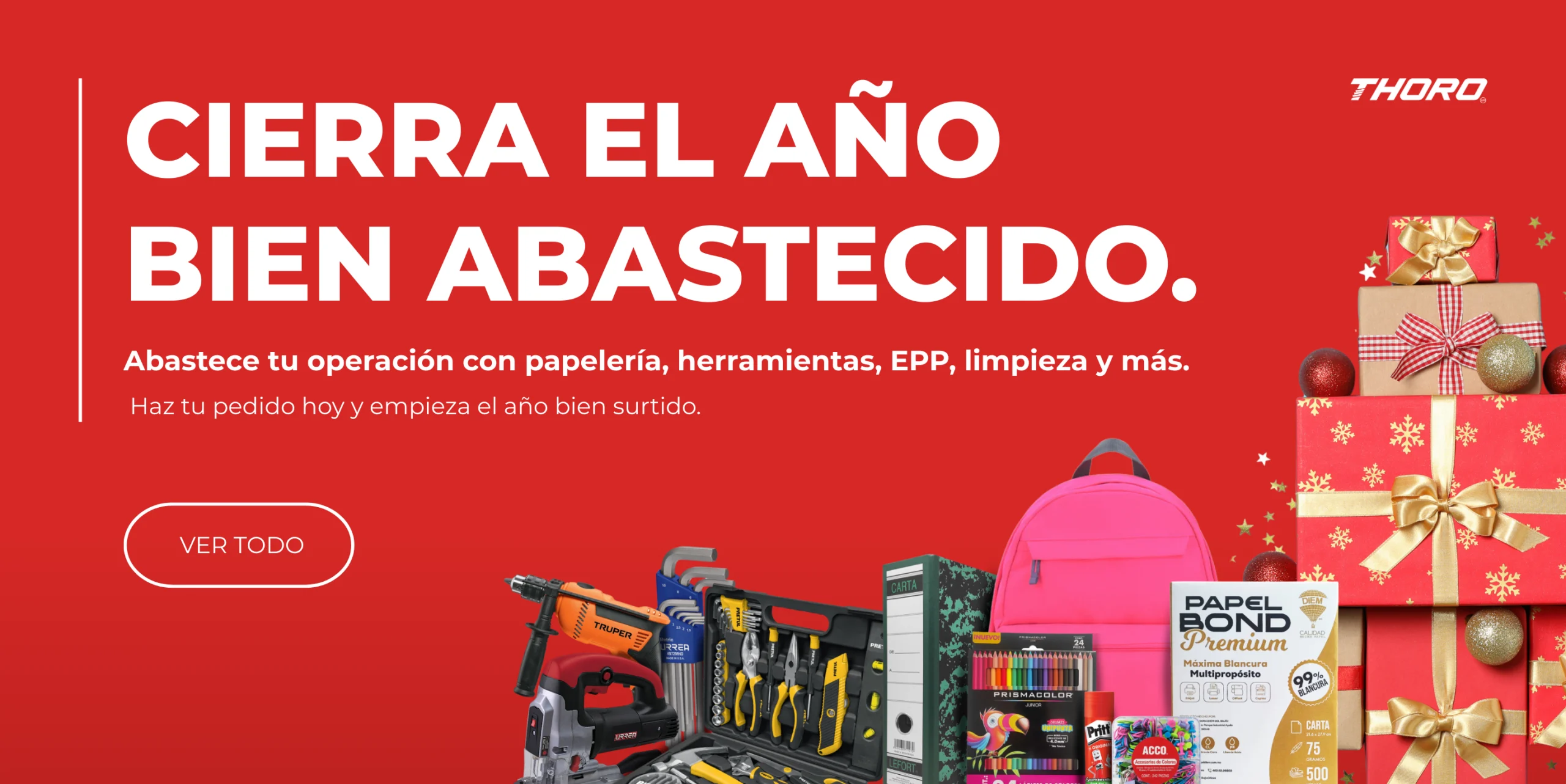 Cierre de año y navidad, compra de insumos industriales.