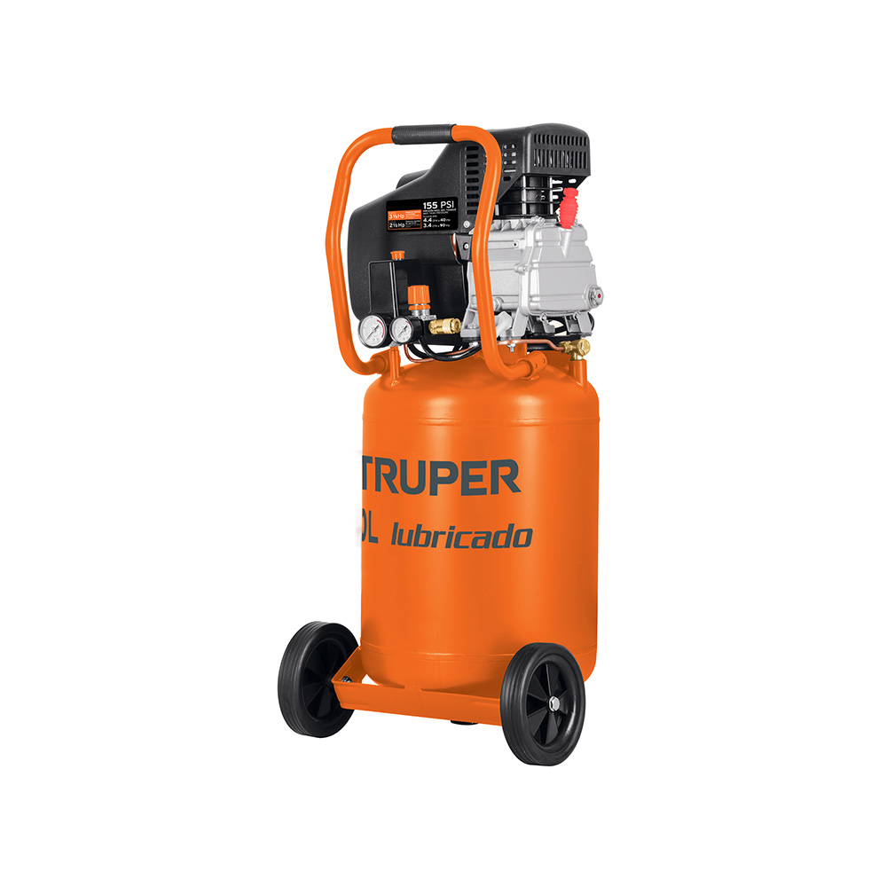 COMPRESOR VERTICAL LUBRICADO DE BANDA TRUPER COMP-50LV 50L 3-1/2HP 127V
