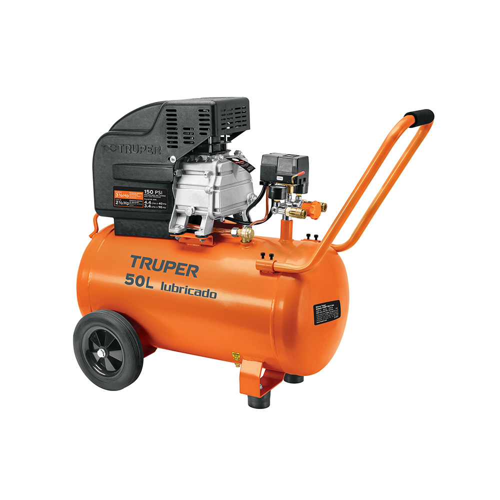 COMPRESOR HORIZONTAL TRUPER COMP-50LT 50L 3-1/2 HP (POTENCIA MAXIMA) 127 V