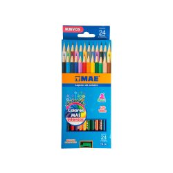 LAPIZ DE COLOR MAE CM-24L PAQUETE CON 24 PIEZAS VARIOS COLORES REDONDO