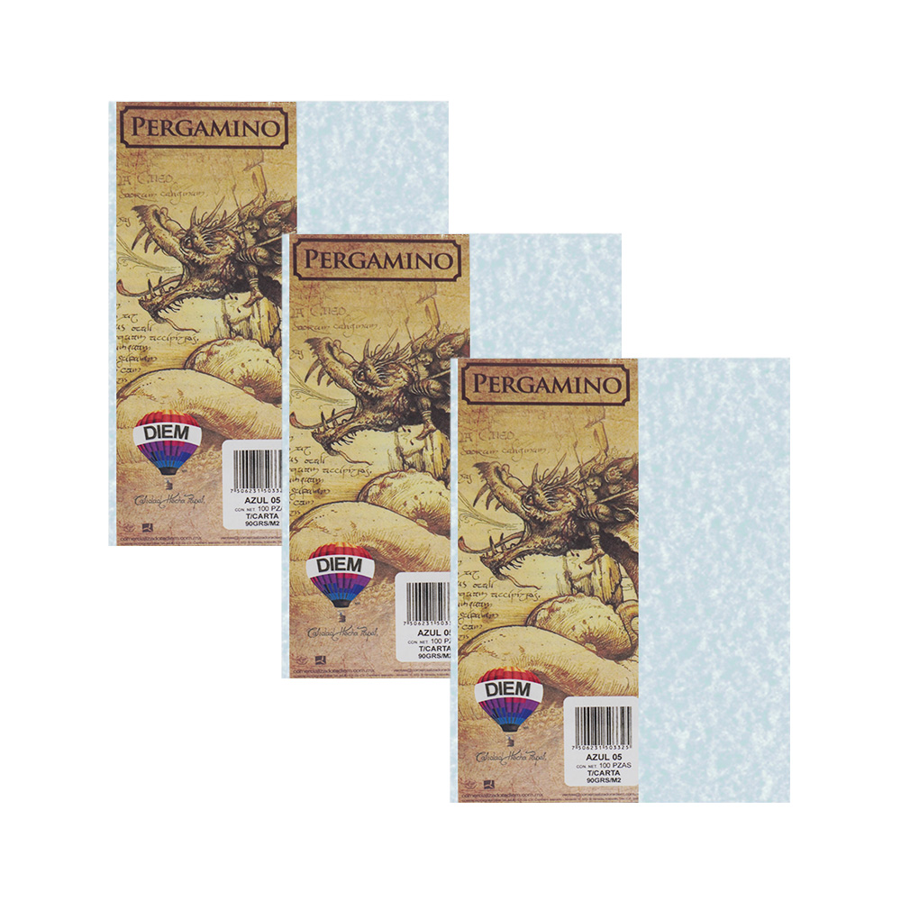 HOJA PERGAMINO PAPEL DIEM AZUL05 PAQUETE CON 100 PIEZAS TAMAÑO CARTA 90 GRAMOS - Image 3