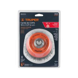 CARDA DE COPA ALAMBRE ONDULADO FINO TRUPER CO-512 DIAMETRO 5 PULGADAS EJE 5/8''-11''