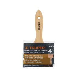 BROCHA PELO DE CAMELLO TRUPER BRT-4C DE 4 PULGADAS CON MANGO DE MADERA