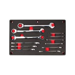 JUEGO DE LLAVES COMBINADAS URREA CH255P CON 12 PIEZAS PULIDO ESPEJO DE MATRACA EN PULGADAS