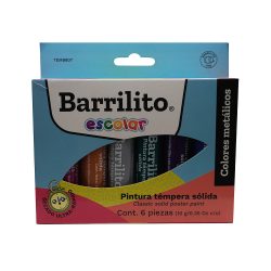 BARRAS DE TEMPERA SOLIDA BARRILITO COLORES METALICOS TEM8807 MULTICOLORES PAQUETE CON 6 PIEZAS
