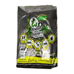 BOLSA DE PLASTICO NEGRA  ANGUIPLAST 60 CENTIMETROS X 90 CENTIMETROS PAQUETE 1 KILOGRAMO