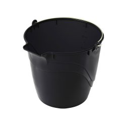 CUBETA NEGRO DE PLASTICO FLEXIBLE CON PICO 8 LITROS