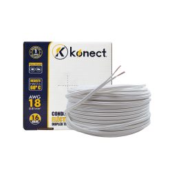 CABLE ELECTRICO CCA DUPLEX TIPO POT KONECT #18X100 METROS BLANCO