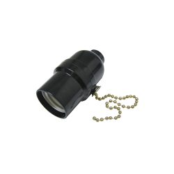 PORTALAMPARA SURTEK 136656 CON CADENA NEGRO 250 VOLTS