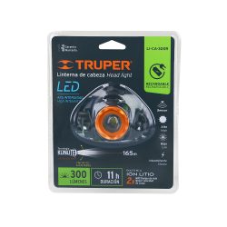 LINTERNA DE MINERO RECARGABLE 300 LUMEN TRUPER LI-CA-300R