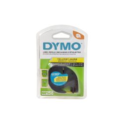 CINTA PLASTICA DYMO 91332 AMARILLO 12 MILIMETROS X 4 METROS LETRA TAG