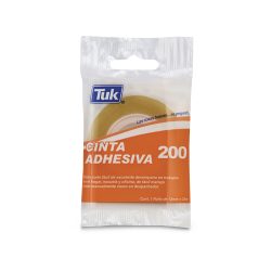 CINTA ADHESIVA TUK 200 TRANSPARENTE 12 MILIMETROS  X 33 METROS