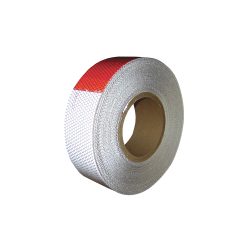 CINTA ADHESIVA REFLEJANTE TUK 785 BLANCO CON ROJO 50 MILIMETROS X 45.7 METROS
