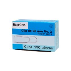 CLIP CUADRADO BARRILITO CLP28C DE 28 MILIMETROS CON 100 PIEZAS POR CAJA