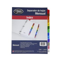 SEPARADOR PARA CARPETA ACCO WILSON JONES P1368 12 MESES INDEX